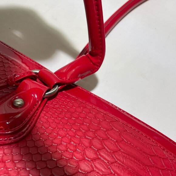 My Best Friend Is A Bag Laptop Patent Leather Snakeskin Red Large‎ - Picture 9 of 16